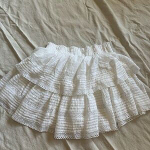 American Eagle Aerie White Rock n Ruffle Layered Lace Skirt